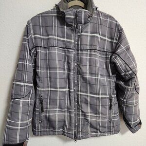 Pulse | Women's Gray Check Insulated Ski Jacket Medium
